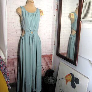 NWT SEXY ELEGANT DRESS + CUT OUT SIDES, ELASTIC WAIST, ZIP CLOSURE.SWEET FABRIC